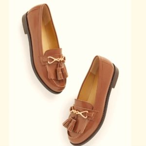 Talbots Laura Kiltie Box Calf Loafer - shiny deep tan